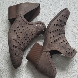 Fergalicious Suede Cutout booties